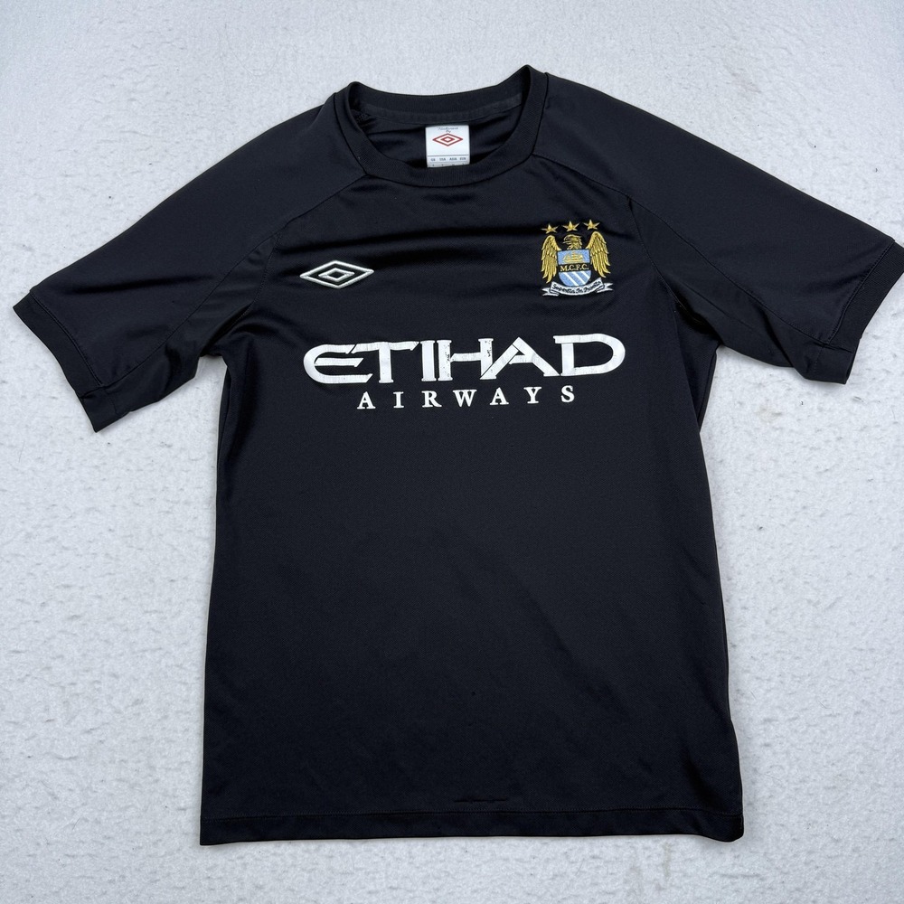 Manchester City Jersey Mens Small Black EPL Soccer Training Etihad Umbro